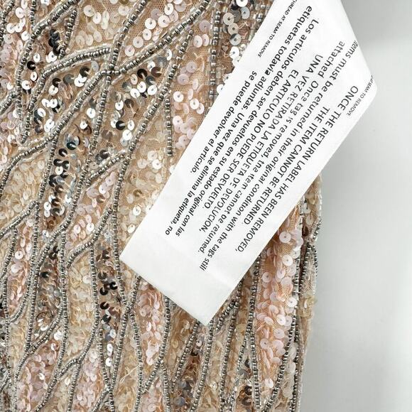 Mac Duggal Embellished One Shoulder Sequin Gown Rose Gold Size 2 NWT - Picture 10 of 14